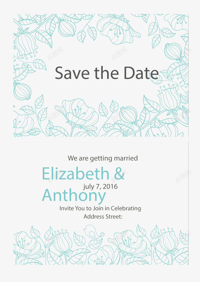 浪漫小卡片png免抠素材_88icon https://88icon.com 卡片 婚礼 字体 文艺 浅蓝色 浪漫 贺卡