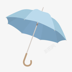 浅蓝色雨伞卡通雨伞高清图片