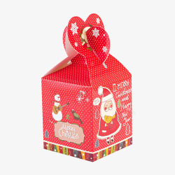 红色圣诞平安果包装盒素材