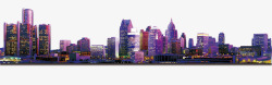 紫色都市城市装饰图案素材
