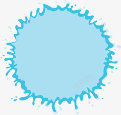 蓝色圆形水花边框矢量图素材