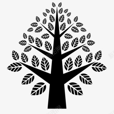 矢量雪花树树木的标志icon图标图标