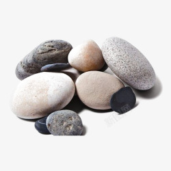 黑色的鹅卵石石子元素高清图片