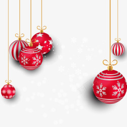 红色挂饰红色圣诞吊球高清图片