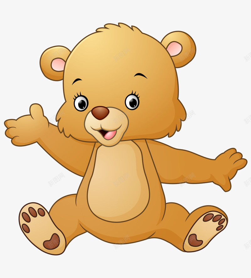 卡通手绘坐着可爱小熊png免抠素材_88icon https://88icon.com 卡通的动物 可爱的小熊 坐着的小熊 手绘的小熊