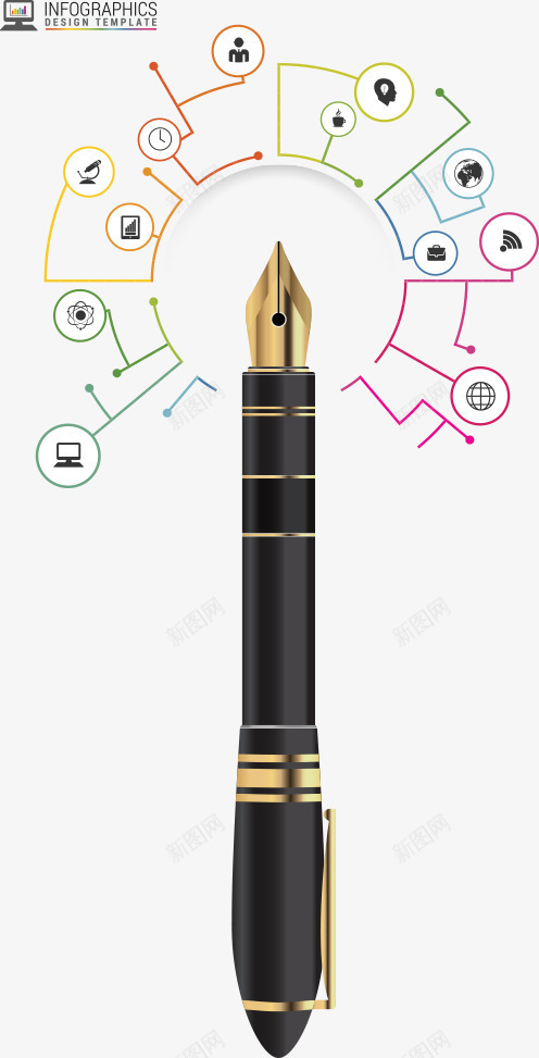 圆环钢笔图表png免抠素材_88icon https://88icon.com PPT元素 PPT图形 PPT图表 信息 商务信息 圆环钢笔图表 演示图形 钢笔图案 钢笔图表