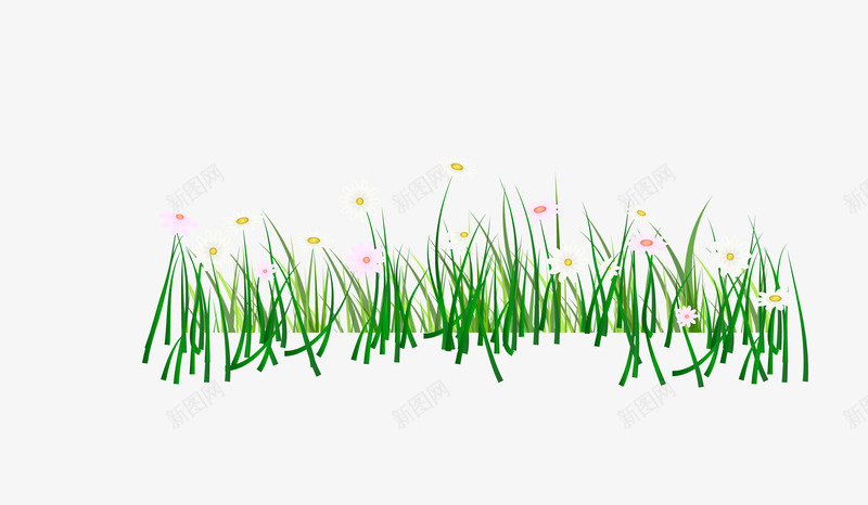 绿色春季花草装饰矢量图eps免抠素材_88icon https://88icon.com 春季花草 矢量花草 绿色花草 花草装饰 矢量图