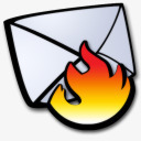 spam电子邮件垃圾邮件火图标图标