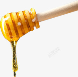 黄色粘稠浓郁蜂蜜木棒素材