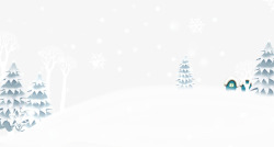 雪山雪怪卡通雪山上的树高清图片
