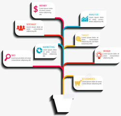 信息分支商务信息图表示意图高清图片