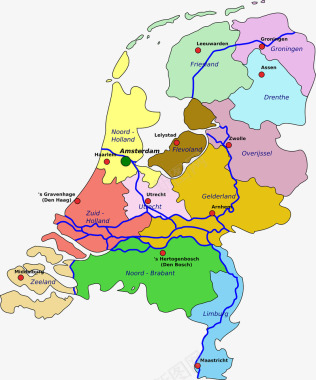 河北地图彩色荷兰地图图标图标