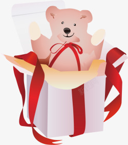 圣诞节小熊玩偶礼物矢量图素材