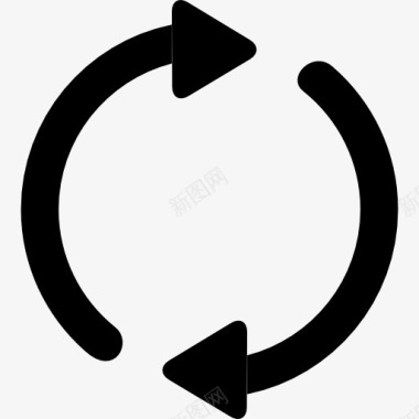 右向箭头两循环箭头图标图标