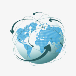 全球网络大会蓝色互联网科技地球高清图片
