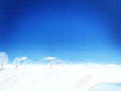 蓝色白云冬季背景素材