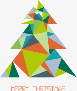 创意三角拼接圣诞树素材