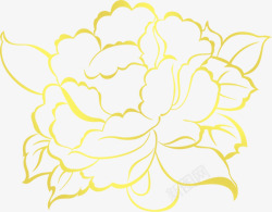 牡丹花AI手绘金色牡丹花高清图片
