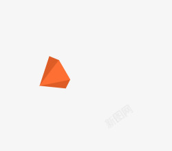 亮橙色多面棱角锥体素材