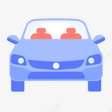 卡通汽车紫色扁平化汽车元素矢量图图标图标