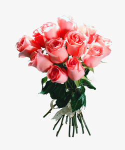 粉色温馨背景粉色温馨新鲜玫瑰花束高清图片