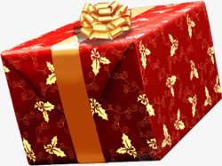 红色包装袋黄色缎带的礼盒素材