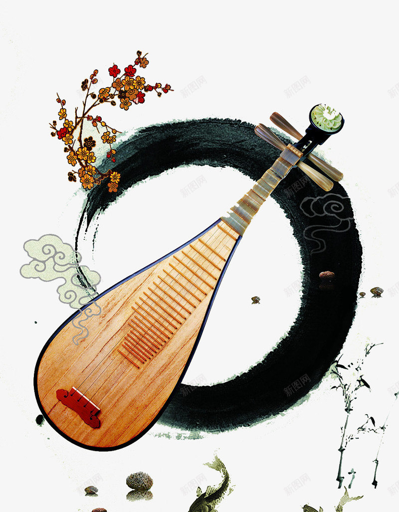 墨圈琵琶中国风海报背景png免抠素材_88icon https://88icon.com 乐器 国风 海报背景 琵琶 画圈 背景海报 设计