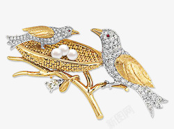动物母爱两只珠宝钻石的鸟高清图片