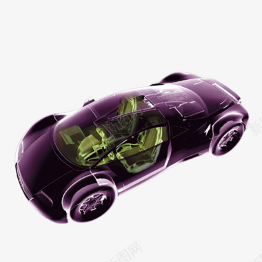 卡通汽车紫色高档汽车零件卡通图标图标
