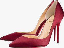 实物红色时尚女鞋素材