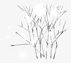 纷飞的雪花和树枝矢量图素材
