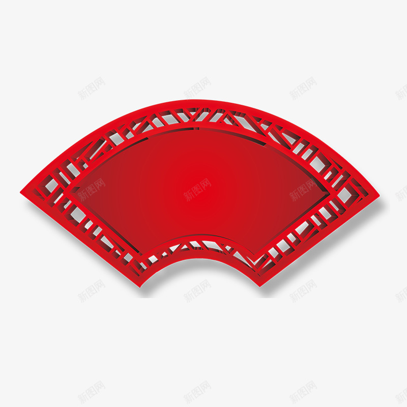 红色扇形装饰图案png免抠素材_88icon https://88icon.com 中国 传统 商务 窗户 立体 红色 纹理 风格