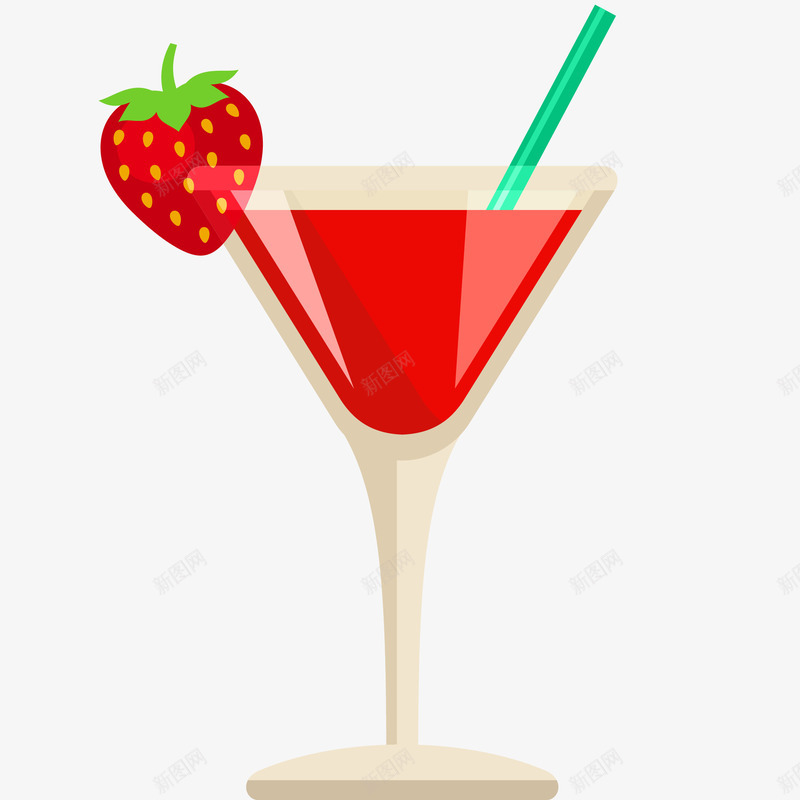 草莓代基里酒插画矢量图ai免抠素材_88icon https://88icon.com 夏日冰饮 派对 红色 草莓 草莓代基里酒插画 酒吧 饮料 鸡尾酒 矢量图