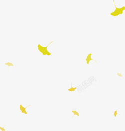 黄色鸭子春天黄色银杏叶子高清图片
