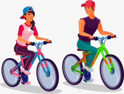 彩色脚踏车骑车约会高清图片