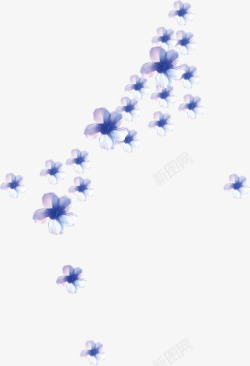 蓝色花朵中秋节海报素材