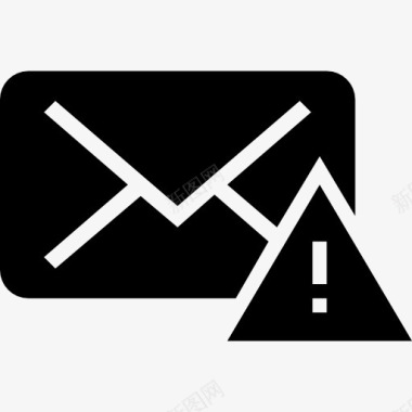 邮件错误黑色预警界面符号图标图标
