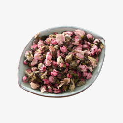 一碗桃花干花草茶桃花茶高清图片