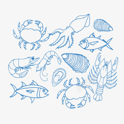 手绘海底船手绘海底动物高清图片