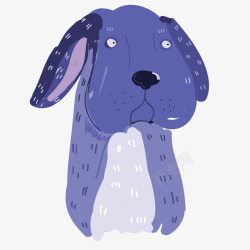 蓝色小狗可爱卡通矢量图素材