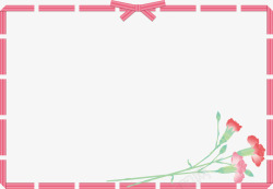 虚线花朵粉色母亲节花朵框架高清图片