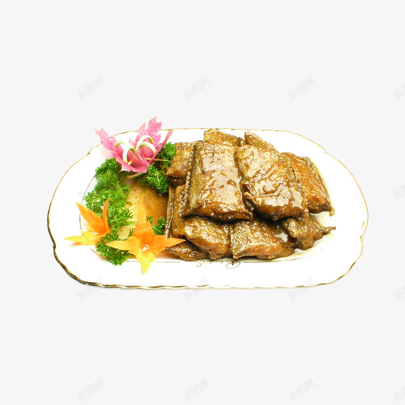 红烧带鱼png免抠素材_88icon https://88icon.com 带鱼 海鲜 菜品 鱼