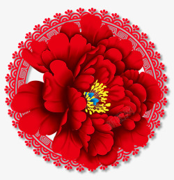 红色文案底板牡丹花瓣背景高清图片