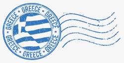 希腊游希腊圆形邮戳高清图片