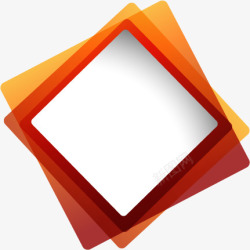 方形不规则排列橙红边框白色阴影内部素材