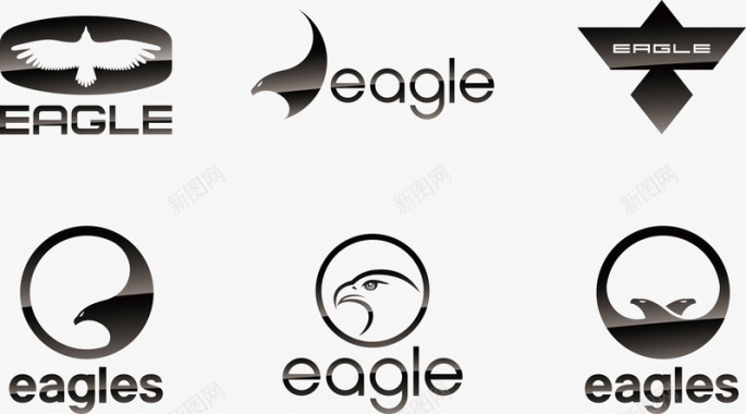抽象光泽感猎鹰刺青logo矢量图图标图标