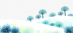简约清新冬季雪景小寒圣诞高清图片