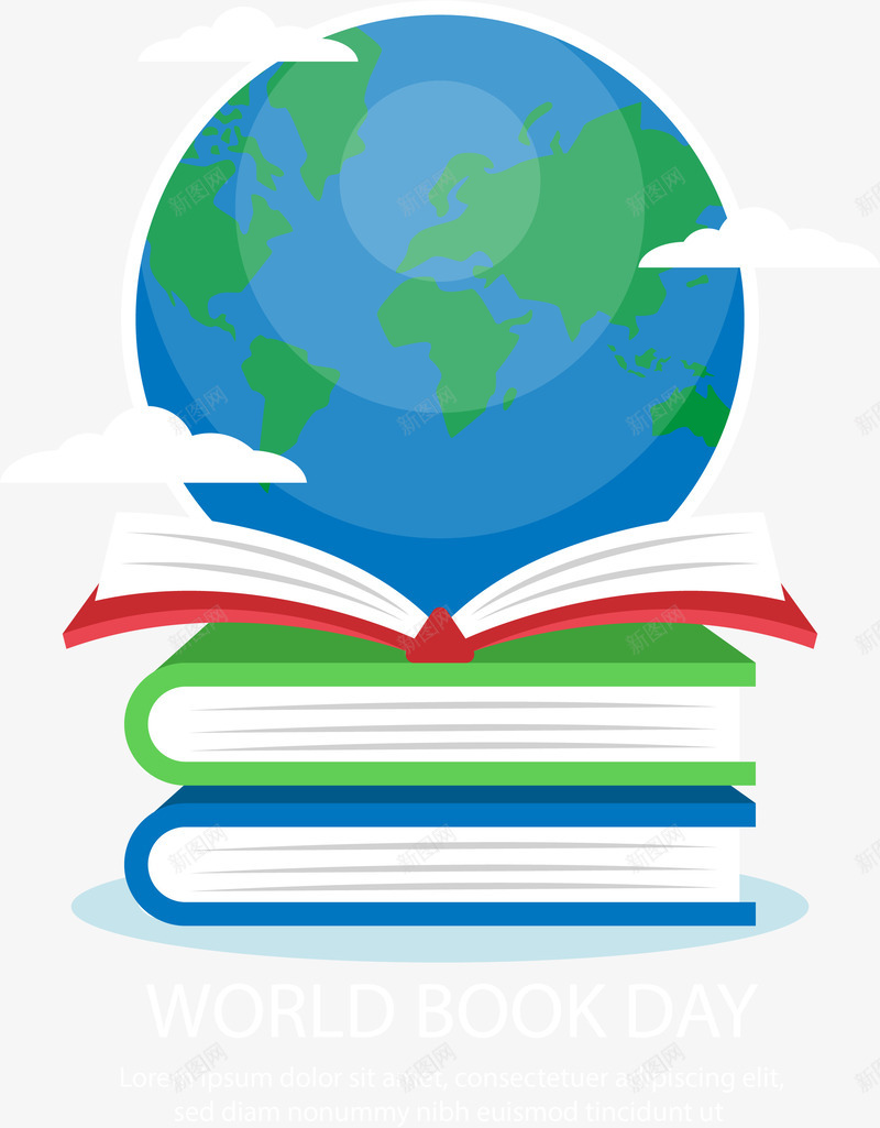 手绘世界读书日书本装饰矢量图ai免抠素材_88icon https://88icon.com 423 世界读书日 地球 学习 学习用品 幼儿园图书 幼儿绘本 手绘书 矢量图 读书日