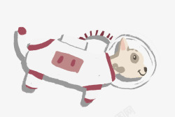 卡通手绘可爱小狗宇航员素材