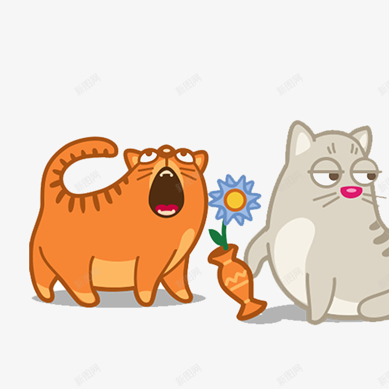 2只懒猫png免抠素材_88icon https://88icon.com 不勤快 性格懒惰 慵懒的 懒得理你 懒散 要勤快